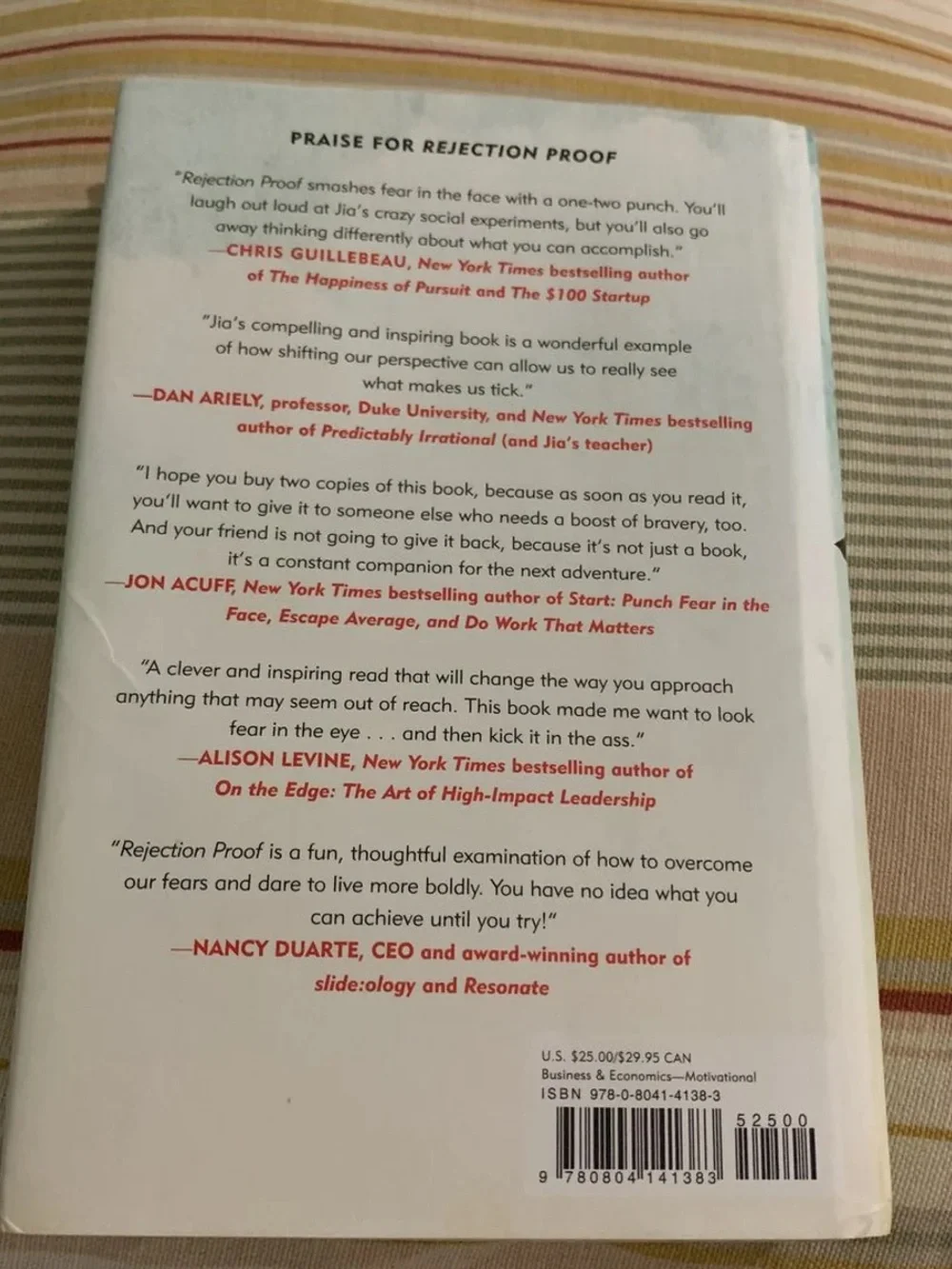 Rejection Proof Jia Jiang Hardcover 100 Days of Rejection Self Help Book Growth